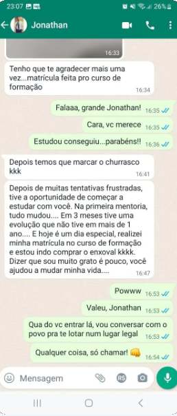 Depoimento de aluno sobre rotina de estudos