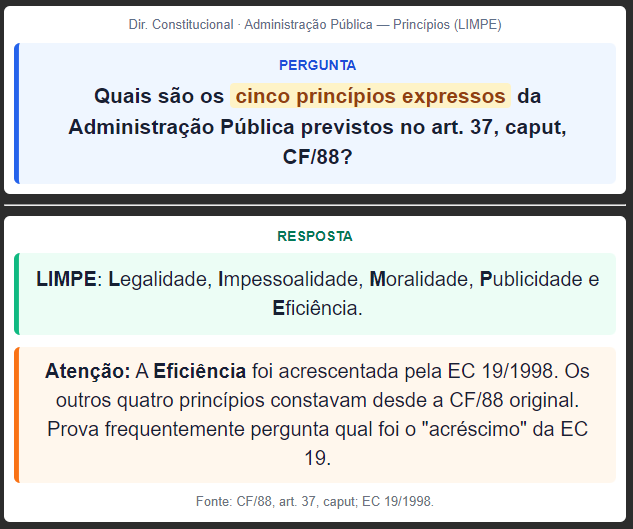 Exemplo de flashcard com destaques visuais